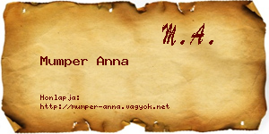 Mumper Anna névjegykártya